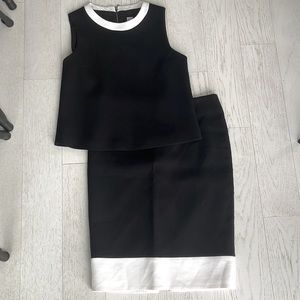 Judith & Charles Skirt & Top Size 10 (fits small) Black White Retro